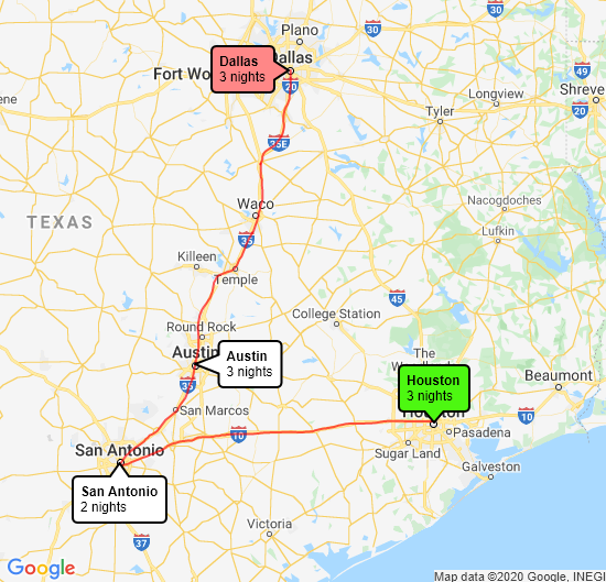 Map Texas Triangle 